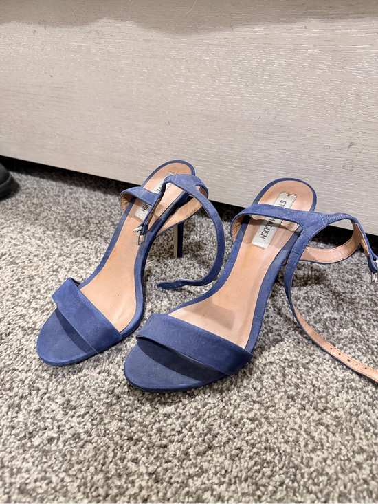 Steve Madden Shoes - Women’s Steve Madden Blue Suede Ankle-Strap High Heel Sandals